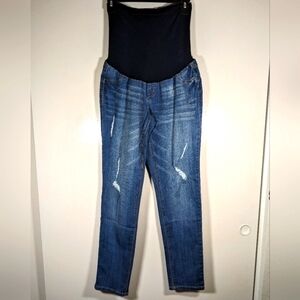 New With Tag 1822 Denim Vintage Denim Skinny Distressed Maternity Jeans Size L